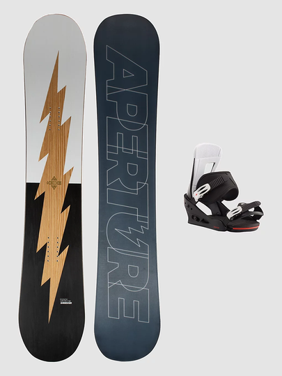 Aperture Shredder 166W + Burton Freestyle L 2023 Snowboard Set musta