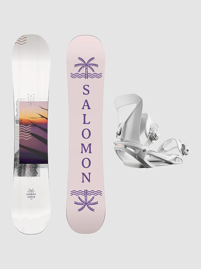 Salomon Lotus 151 + Spell M 2023 Snowboard Set valkoinen