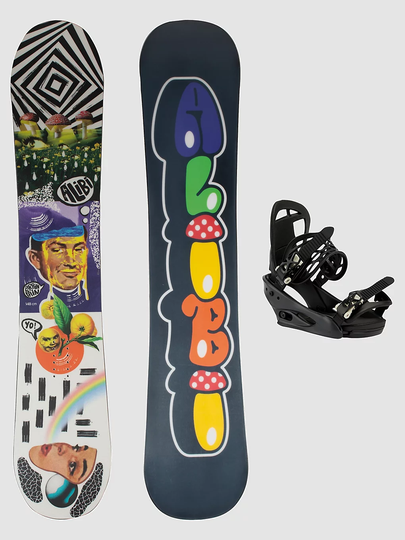 Alibi Snowboards Brain Rain 148 + Burton Freestyle S 2023 Snowboard Set valkoinen