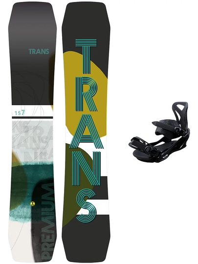 TRANS Premium 162 + Team Pro L Black 2023 Snowboard Set kuviotu